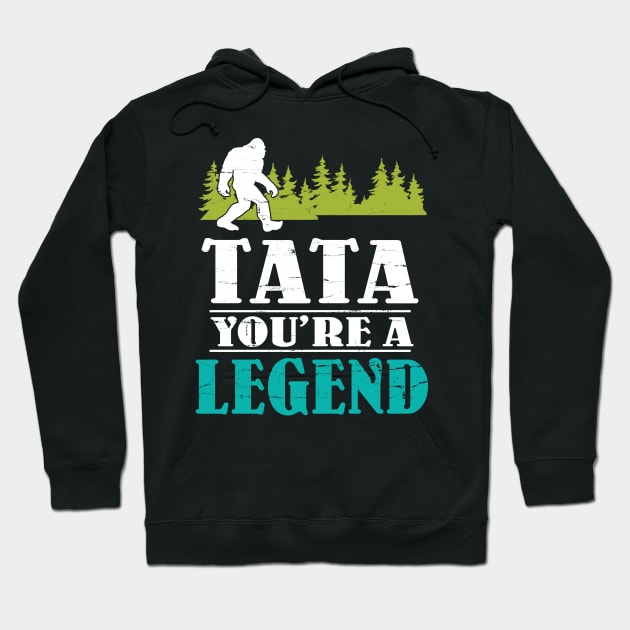 Tata Bigfoot You're A Legend Happy Father Parent Summer Independence Summer Day Vintage Retro Hoodie by DainaMotteut